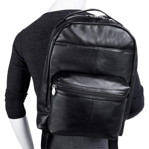  McKleinUSA Dual Compartment Laptop Backpack, Leather, Mid-Size, Black - Parker | Mcklein - 88555