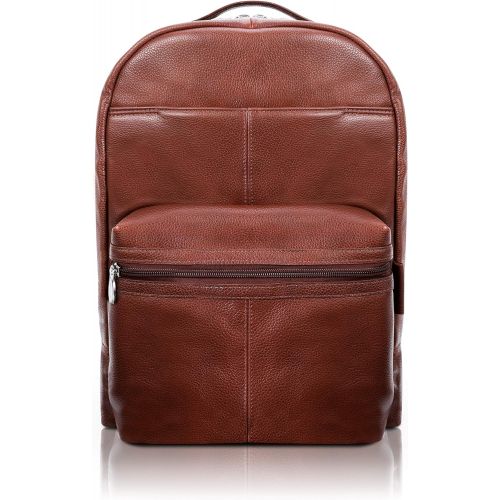  McKleinUSA Dual Compartment Laptop Backpack, Leather, Mid-Size, Brown - Parker | Mcklein - 88554