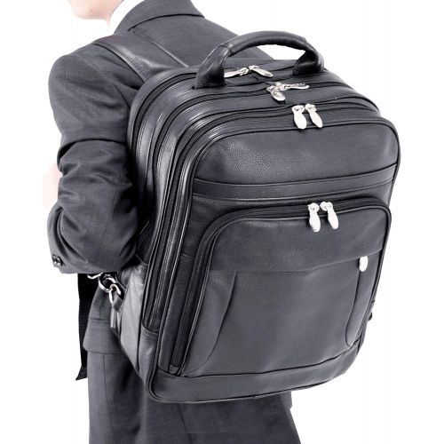  McKleinUSA Wheeled Laptop Travel Case, Leather, 15,6 in, Black - Wicker Park | McKlein - 47195