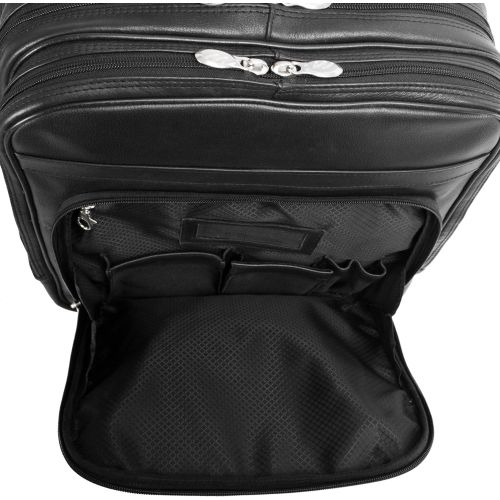  McKleinUSA Wheeled Laptop Travel Case, Leather, 15,6 in, Black - Wicker Park | McKlein - 47195