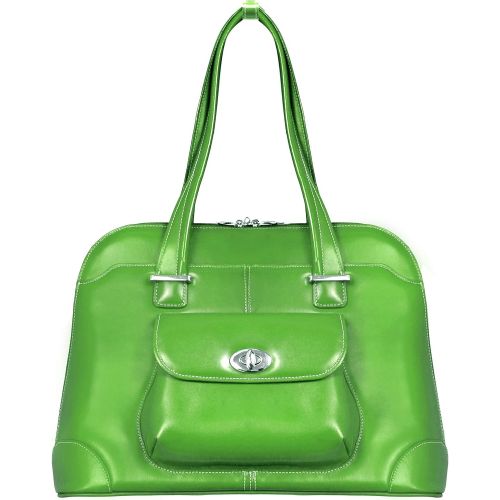  McKleinUSA Womens Briefcase Tote, Leather, Small, Green - AVON | McKlein - 96651
