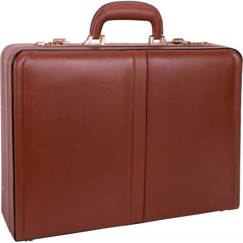  McKleinUSA Expandable Attache Case, Leather, Small, Brown - HARPER | McKlein - 80474