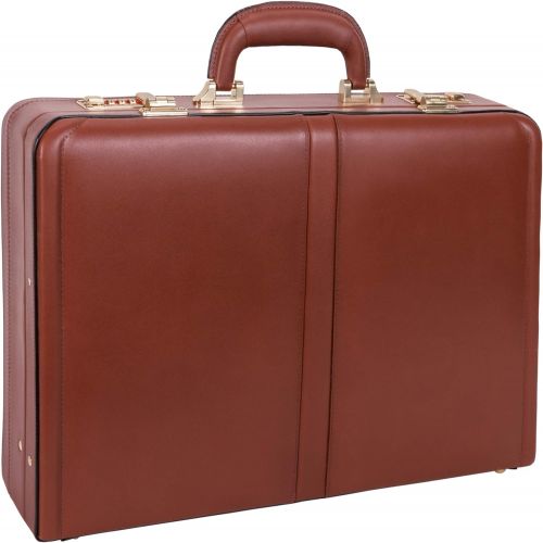  McKleinUSA Expandable Attache Case, Leather, Small, Brown - HARPER | McKlein - 80474