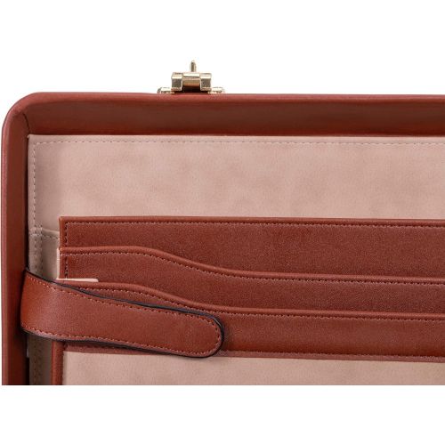  McKleinUSA Expandable Attache Case, Leather, Small, Brown - HARPER | McKlein - 80474