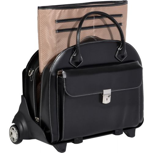  McKleinUSA Detachable - Wheeled Womens Laptop Briefcase, Leather, Small, Black - GLEN ELLYN | McKlein - 94365
