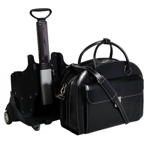  McKleinUSA Detachable - Wheeled Womens Laptop Briefcase, Leather, Small, Black - GLEN ELLYN | McKlein - 94365