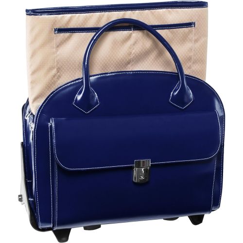  McKleinUSA Glen Ellyn 94367 W Series Italian Leather Detachable-Wheeled Ladies Briefcase (Navy)