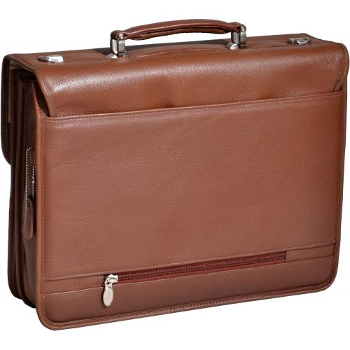  McKleinUSA Double Compartment Laptop Briefcase, Leather, 15.4in, Brown - ASHBURN | Mcklein