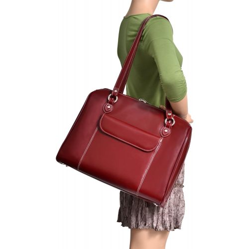  McKleinUSA Womens Laptop Briefcase, Leather, 15.4in, Red - GLENVIEW | McKlein - 94746