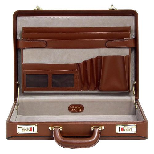  McKleinUSA McKlein, V Series, Reagan, Top Grain Cowhide Leather, Leather 3.5 Attache Briefcase, Black (80445)