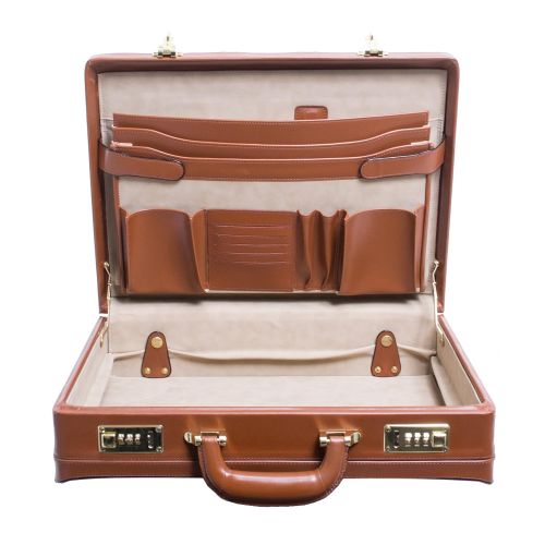  McKleinUSA McKlein, V Series, Turner, Top Grain Cowhide Leather, Leather 4.5 Expandable Attache Briefcase, Brown (80484)