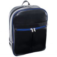 McKleinUSA McKlein, L Series, Avalon, Top Grain Cowhide Leather, 15 Leather Laptop Slim Backpack, Blk/Navy Trim (87885)