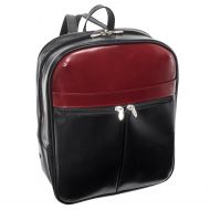 McKleinUSA McKlein, L Series, Edison, Top Grain Cowhide Leather, 14 Leather Laptop Slim Backpack, Blk/Red (88136)