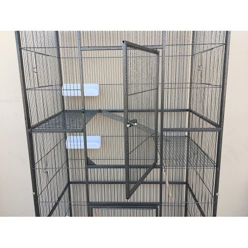 Mcage 2 Color, Extra Large Tall 3 Levels Ferret Chinchilla Sugar Glider Squirrel Animal Cage with 1/2 Inch Cross Shelves and Ladders, 30 Length x 18 Depth x 72 Height