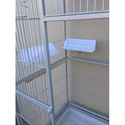  Mcage 2 Color, New Large and Tall Double Stackable Wrought Iron Flight Canary Parakeet Cockatiel Lovebird Finch Bird Cage with Metal Tray and Removable Stand