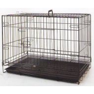 Mcage Puppies/Kitten/Rabbit Pet Suitcase Style Folding Training Crate Cage 30Length x 19Width x 22High-BLK