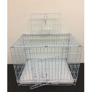Mcage New 24 Inch Foldable Top and Side Opening Breeder Puppy Kitten Rabbit Training Cage with 1/2 inch Bottom Wire Grid Mesh Floor