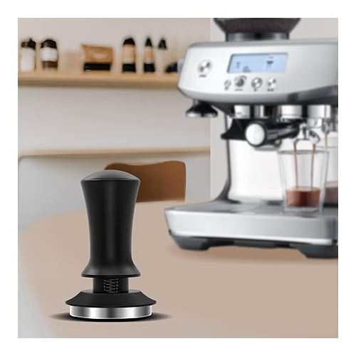  Mcbazel 53mm Espresso Coffee Tamper, Premium Barista Coffee Tamper with Spring-Loaded 25lb, 100% Stainless Steel Base Tamper with Scale Mark for 53.3-54mm Portafilter