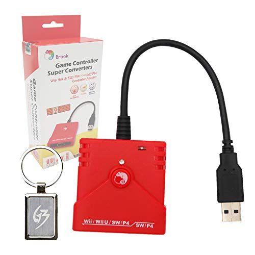  Mcbazel Brook Wii WiiU NS Switch PS4 Game Controller to NS Switch PS4 PC X-Input Super Converter Adapter with Gam3Gear Keychain