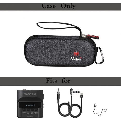  Mchoi Headphone Protable Case Fits for Tascam DR-10L DR-10LW Portable Digital Audio Recorder Lavalier Microphone, Case Only Grey