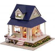 Mcitymall66 Wooden Kids Mini DIY Cabin Dolls House Rural Cabin Theme with LED Furniture Kit for Children Birthday Christmas Gift