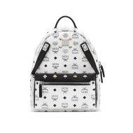 Mcm Dual Stark white small backpack