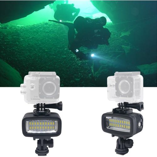 Mcoplus LE-120Y 25M 82ft 5500K Waterproof Video LED Underwater light Diving Lamp for Digital Gopro Camera,Campass,Gopro Mount and Camera Hot Shoe Mount with Built-in Lithinum Batt