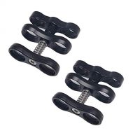 Mcoplus 1 Inch Black Standard Underwater Ball Clamp Fit 1 Inch Ball Underwater Light Arm System(2pcs)