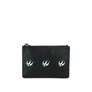 Mcq Leather pouch with Swallow patches