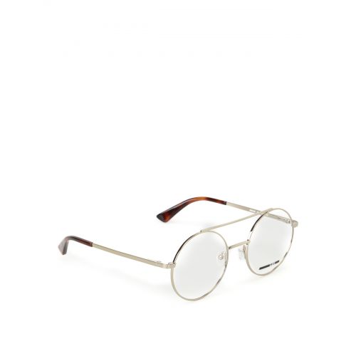  Mcq Gold metal round eyeglasses