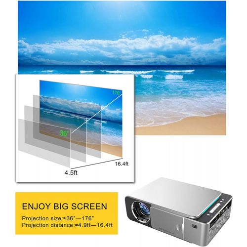  Mcwell Mini Projector,2500 Lumens LED Portable Full HD Multimedia Home Theater Video Projector 1080P Support for Home Cinema,Movie,Game,TV,Laptop,Smartphone