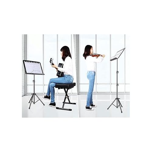  Sheet Music Stand, 3 Pack Adjustable Music Stand with Carrying Bag, Professional Music Book Holder Music Sheet Clip Holder for Guitar, Ukulele, Violin Players(3 Pack)