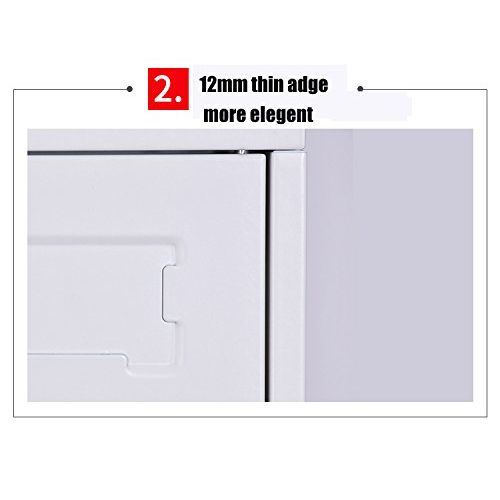  MeColor Half Height Metal Office File Cabinet，Swing Door Metal Office Cabinet with Doors and Adjustable Shelves in White Color