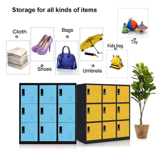  MeColor Small Office Storage Locker Cabinet Organizer for Employee,School Locker for Kids Mini Size (Blue, W9D)