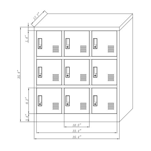  MeColor Small Office Storage Locker Cabinet Organizer for Employee,School Locker for Kids Mini Size (Blue, W9D)