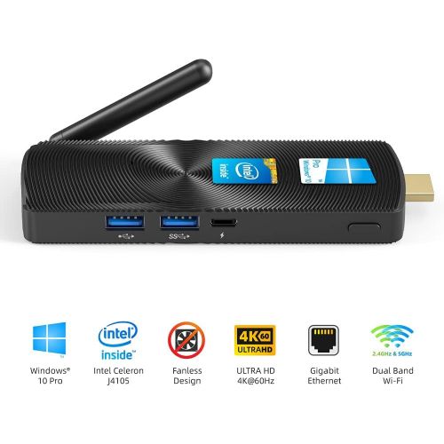  [무료배송] MeLE 미니 스틱 피씨 MeLE Fanless Mini PC Stick Celeron J4125 8G/128G Windows 10 Pro Mini Computer Stick Support HDMI 4K 60Hz Dual Band WiFi with Gigabit Ethernet Port PCG02 GLE