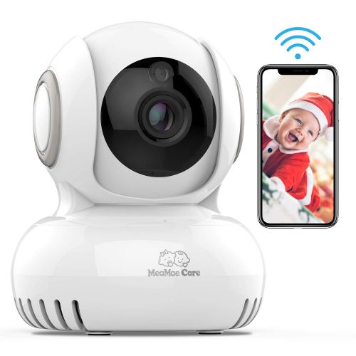  MeaMae Care WiFi Baby Monitor with Camera and Audio - Lullaby Player, Home Security WiFi Camera for NannyElderPet with 2-Way Audio, Night Vision, Motion & Temperature Sensors, PanTitle iOS