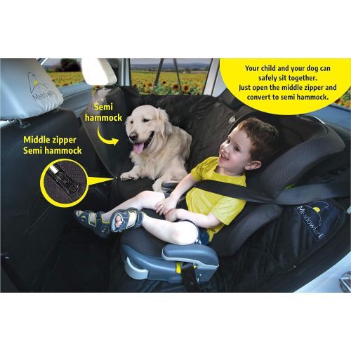  [아마존 핫딜] [아마존핫딜]Meadowlark Dog Seat Covers Unique Design & Full Car Protection-Doors,Headrests & Backseat. Extra Durable Zippered Side Flap, Waterproof Pet Seat Cover + Seat Belt & 2 Headrest Prot