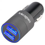 Meagoes Fast USB Car Charger Adapter, with Dual Smart Ports, Compatible for Apple iPhone 8/X/Plus/7/6s/6, Ipad Pro/Mini, Samsung Galaxy S9 Plus/S9/S8/S7, Note 9/8, Google Pixel, Mo