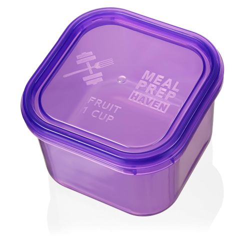  Meal Prep Haven 7 Piece Multi-Colored Portion Control Container Kit with Guide and Protein Shaker Bottle