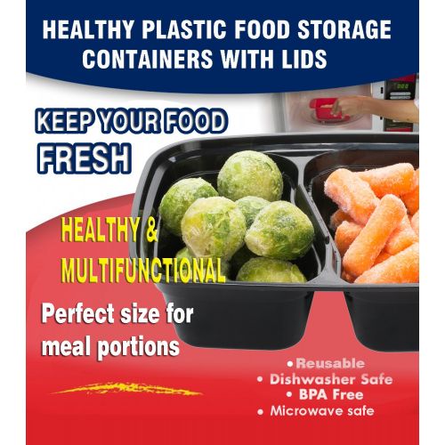  Mealcon Meal Prep Containers 20 Pack Food Prep Storage Containers with Lids,Rectangular Plastic Bento Lunch Box,Microwave,Dishwasher,Freezer Safe