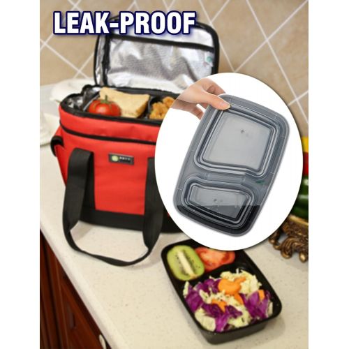  Mealcon Meal Prep Containers 20 Pack Food Prep Storage Containers with Lids,Rectangular Plastic Bento Lunch Box,Microwave,Dishwasher,Freezer Safe