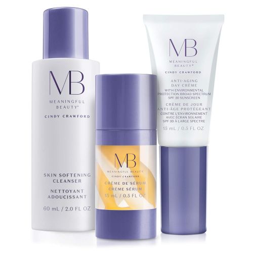  Meaningful Beauty  Anti-Aging Daily Skincare System  for Hydration, Firmness, and Radiant Glow  3 PieceTravel Size Kit  MT.2065