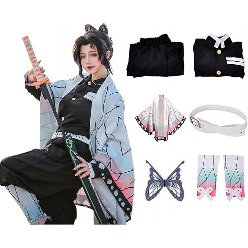  할로윈 용품Meaniny Todoroki Shoto Anime Womens? Cosplay Costumes Kochou Suit Full Set Halloween Party Outfit with Hairwear