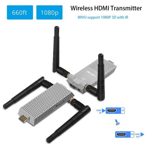 [아마존베스트]Wireless HD Extender Kit measy HD585 Extender/Adapter/Dongle Long Range 1150ft IR Remote Control Extension  576P