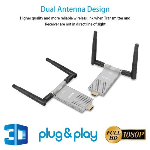  [아마존베스트]Wireless HD Extender Kit measy HD585 Extender/Adapter/Dongle Long Range 1150ft IR Remote Control Extension  576P