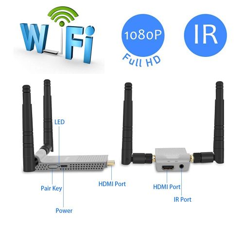  [아마존베스트]Wireless HD Extender Kit measy HD585 Extender/Adapter/Dongle Long Range 1150ft IR Remote Control Extension  576P