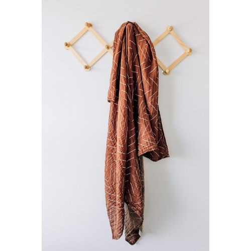  Mebie Baby Rust Mudcloth Muslin Swaddle Blanket