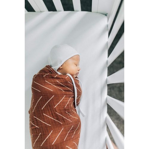  Mebie Baby Rust Mudcloth Muslin Swaddle Blanket