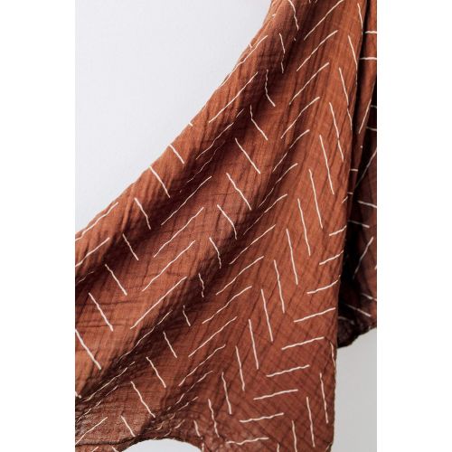  Mebie Baby Rust Mudcloth Muslin Swaddle Blanket